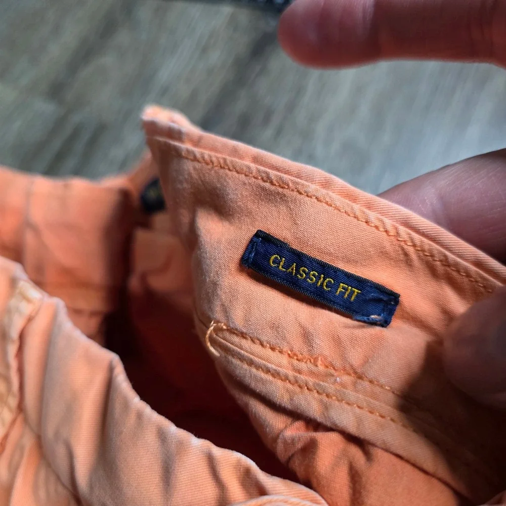 Polo Ralph Lauren Mens 32 Classic‎ Fit Chino Shorts Coral Orange Pima Cotton 9in
